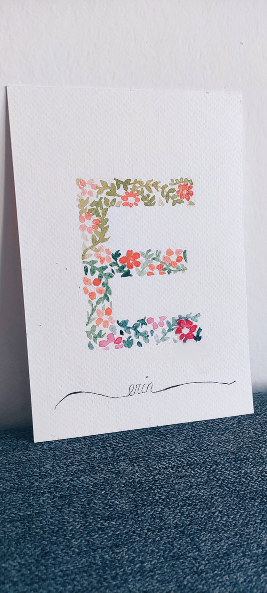 Monogramme à l'aquarelle